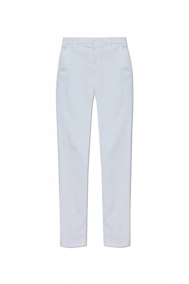 BIAŁY  Spodnie z lekko zwężanymi nogawkami