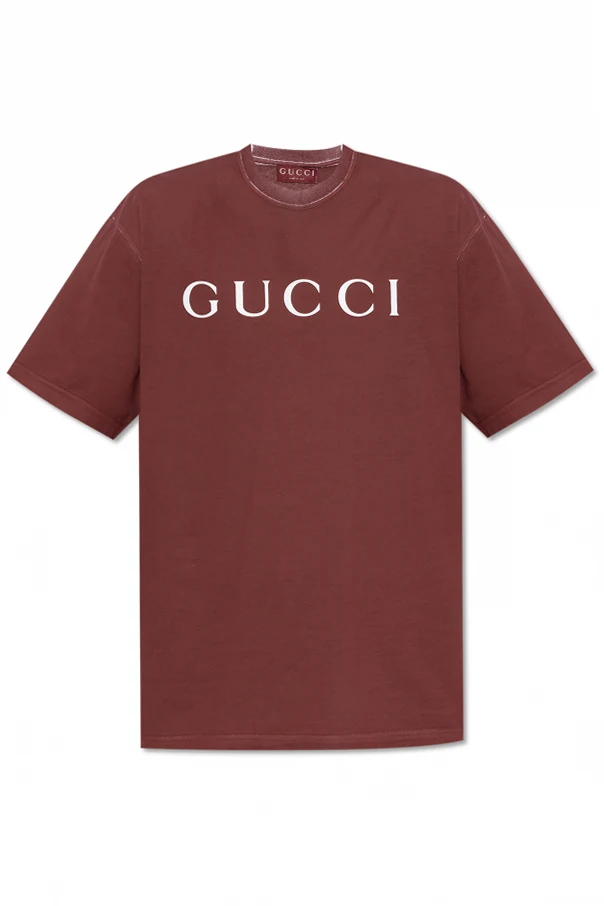 BURGUNDER T-Shirt mit aufgedrucktem Logo