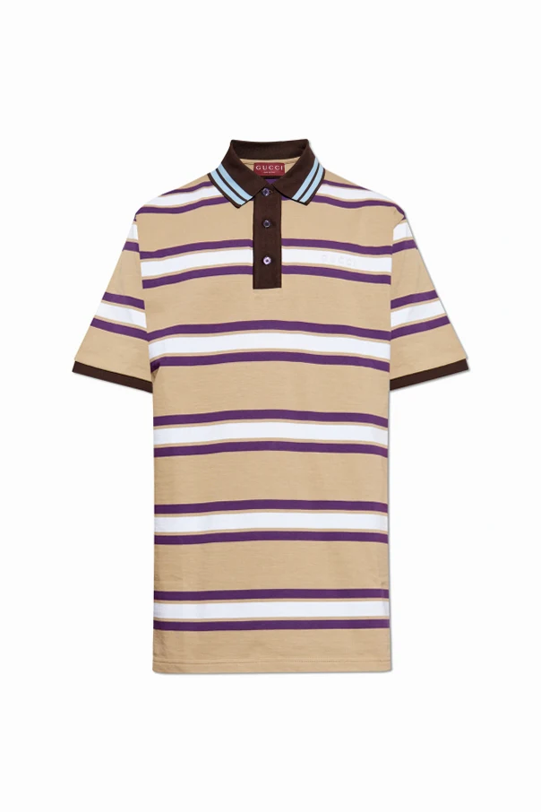 BEIGE Polo mit Streifenmuster