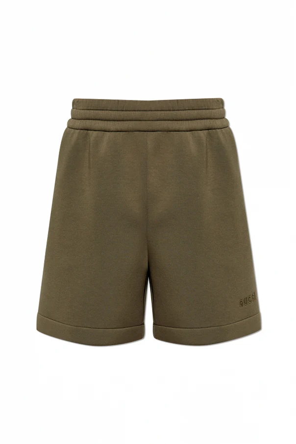 GRÜN Sweatshorts mit gesticktem Logo
