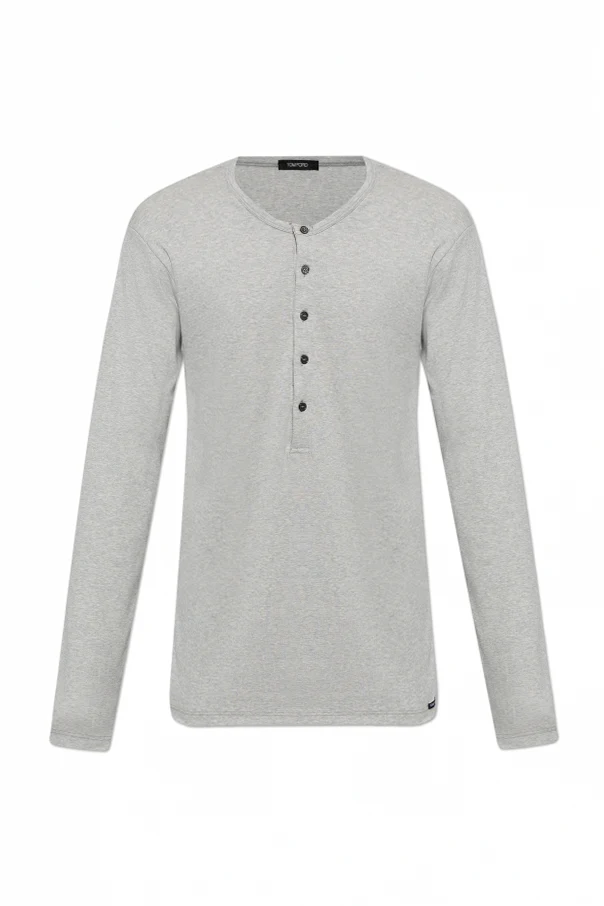 SZARY T-shirt bieliźniany z długimi rękawami