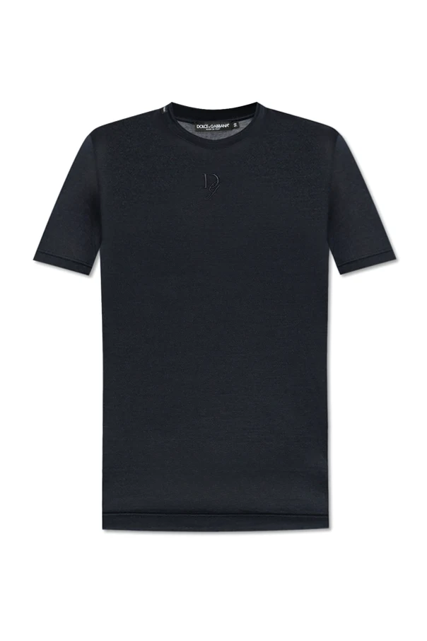 NAVY BLUE T-shirt with embroidered logo