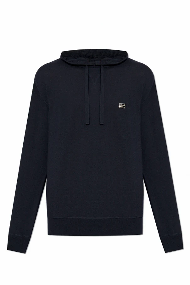 SCHWARZ Wollkapuzenpullover