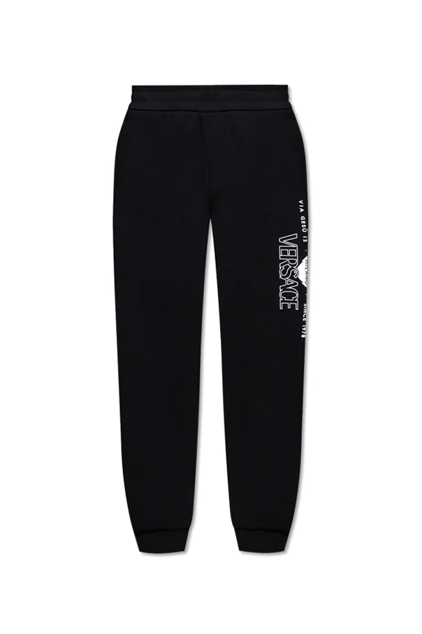CZARNY Spodnie dresowe z logo