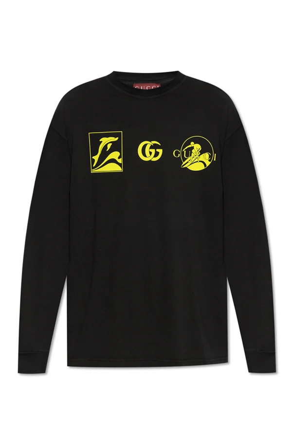 SCHWARZ Langarm-T-Shirt