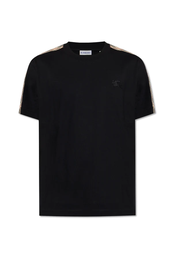 CZARNY T-shirt z wyszytym logo