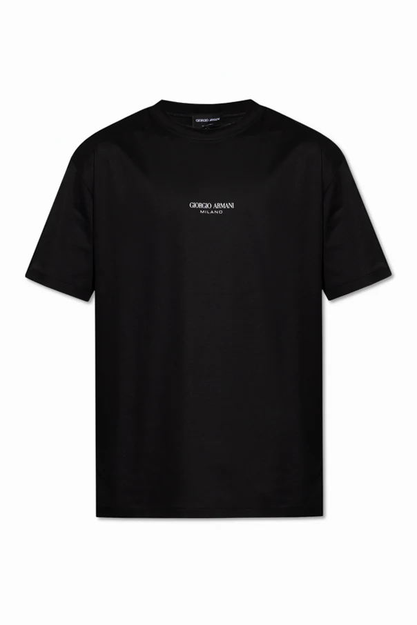 CZARNY T-shirt z nadrukowanym logo