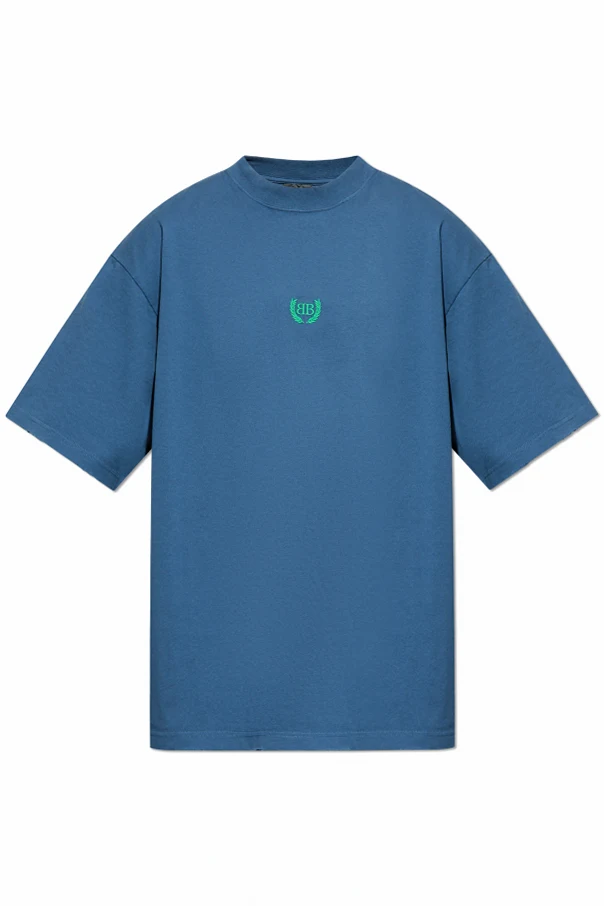 NIEBIESKI T-shirt z efektem `vintage`