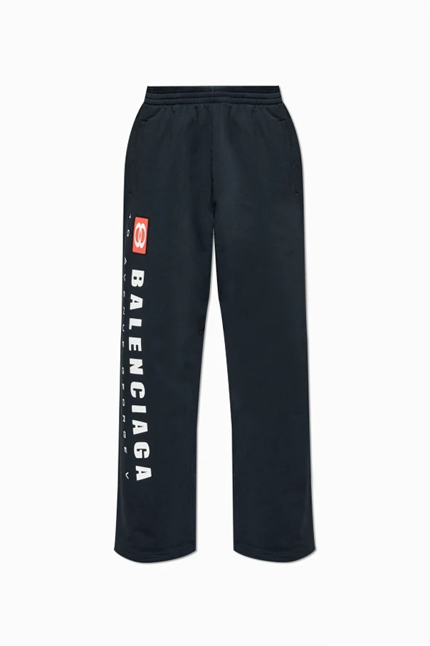 CZARNY Spodnie dresowe z nadrukowanym logo