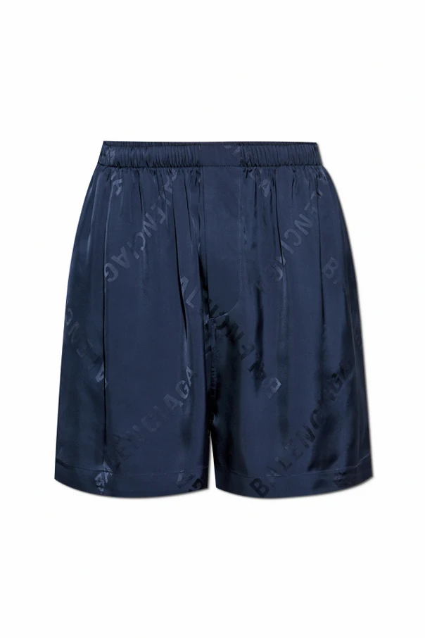 GRANATOWY Szorty z monogramem