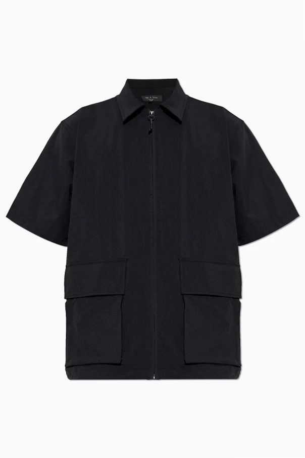 CZARNY Koszula z kieszeniami
