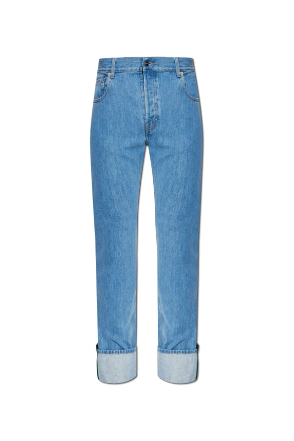 BLAU Jeans mit umgeschlagenen Hosenbeinen