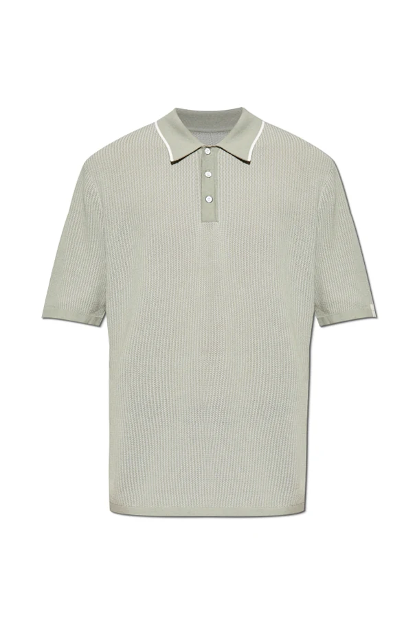 SZARY Polo z naszywką z logo