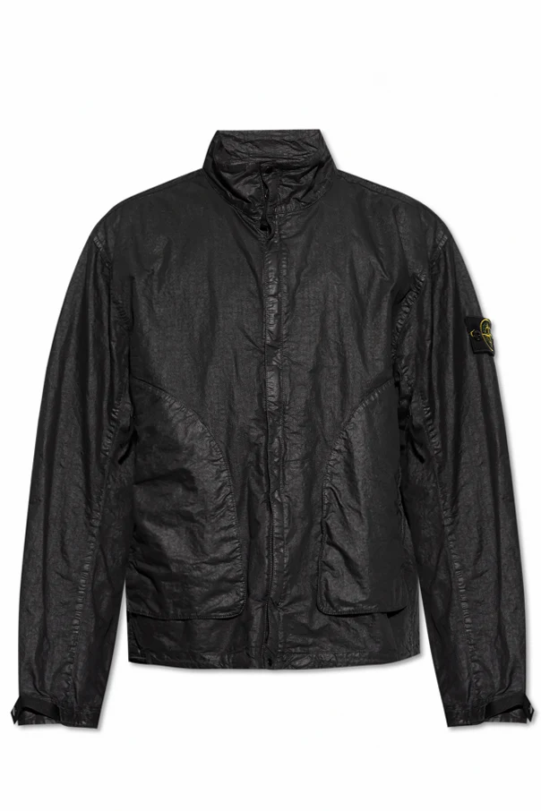 SCHWARZ Jacke Organic-Look Nylon Panama-TC