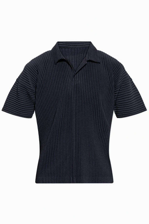 MARINEBLAU Plissiertes Polo