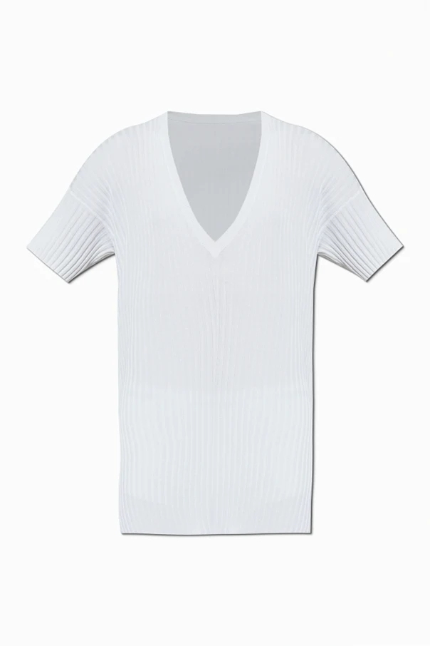 WEISS Gerippter Pullover