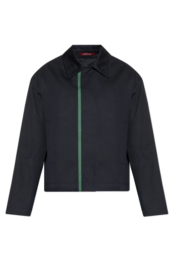 SCHWARZ Jacke mit charakteristischem Gürtel Web