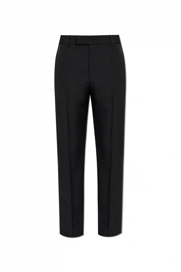 BLACK Wool trousers with a crease