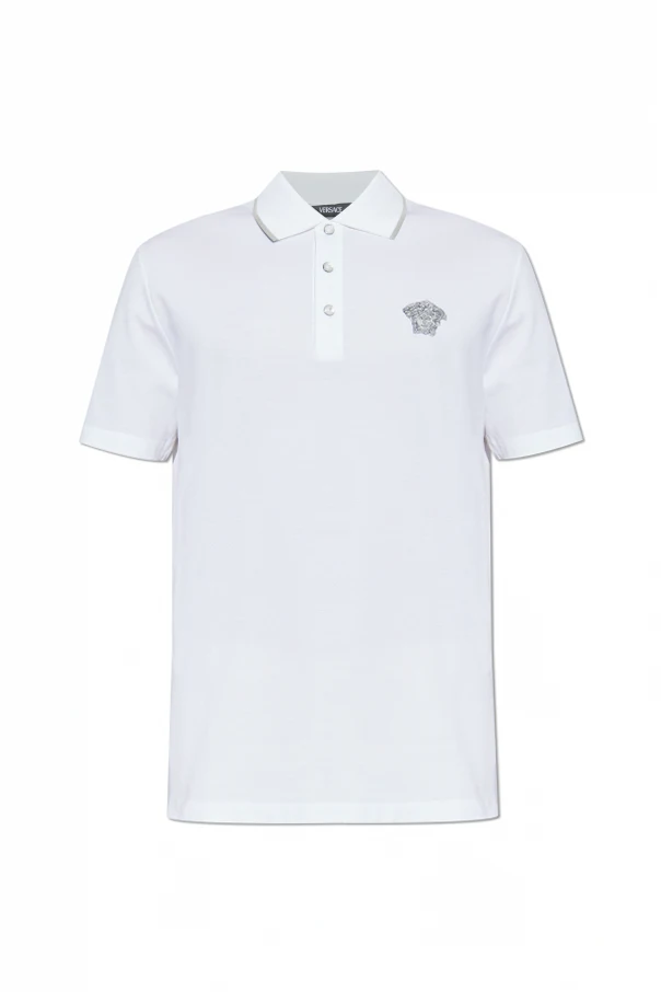 WHITE Polo with "Medusa" head