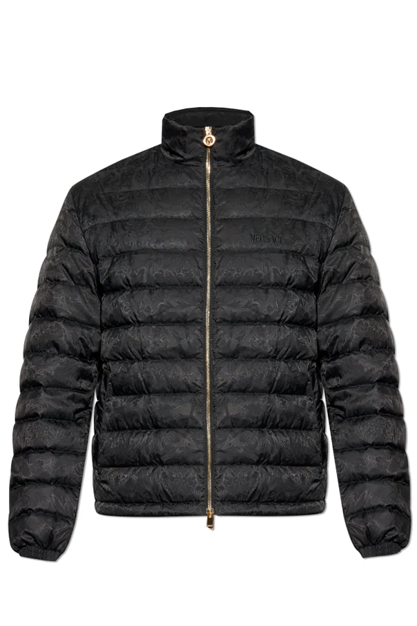 CZARNY Kurtka puchowa ze stójką