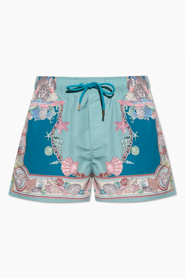 NIEBIESKI Szorty kąpielowe z nadrukiem `Coral Theatre`
