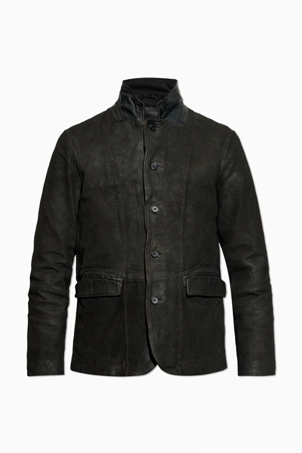 SCHWARZ Wildlederjacke Survey mit vintage-Effekt