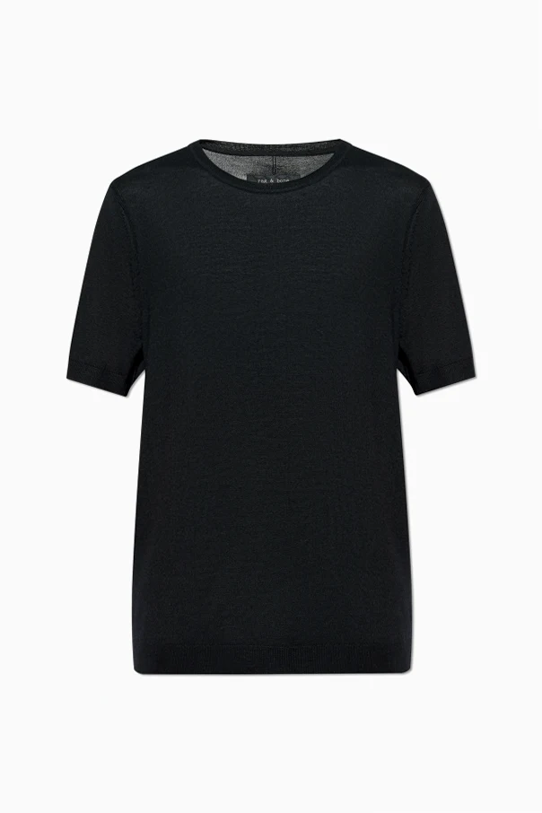 CZARNY T-shirt z okrągłym dekoltem