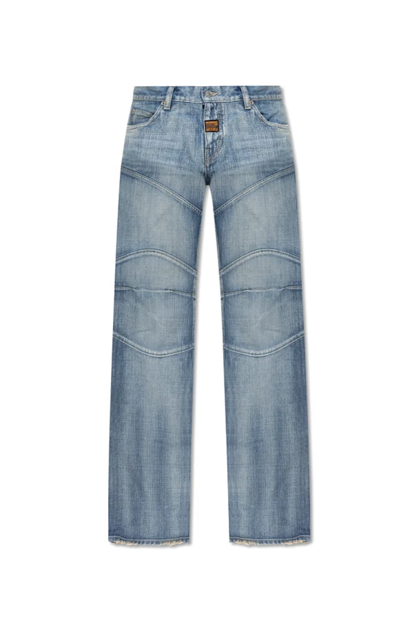 NIEBIESKI Jeansy z efektem `vintage`