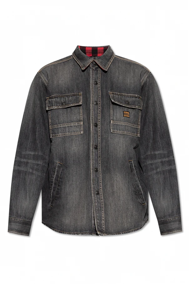 GRAU Jeanshemd mit `Vintage`-Effekt