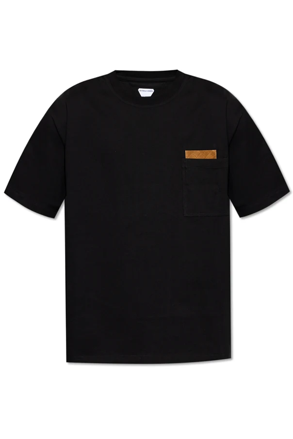CZARNY T-shirt z kieszenią