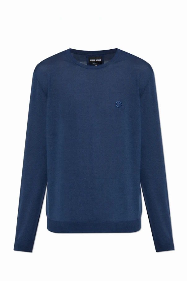 GRANATOWY Sweter z okrągłym dekoltem