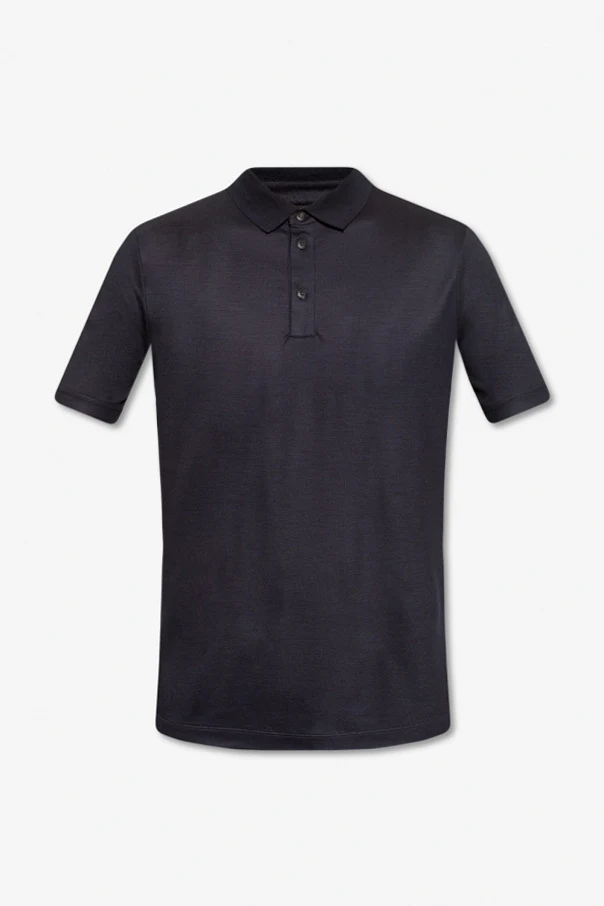 GRANATOWY Wełniane polo