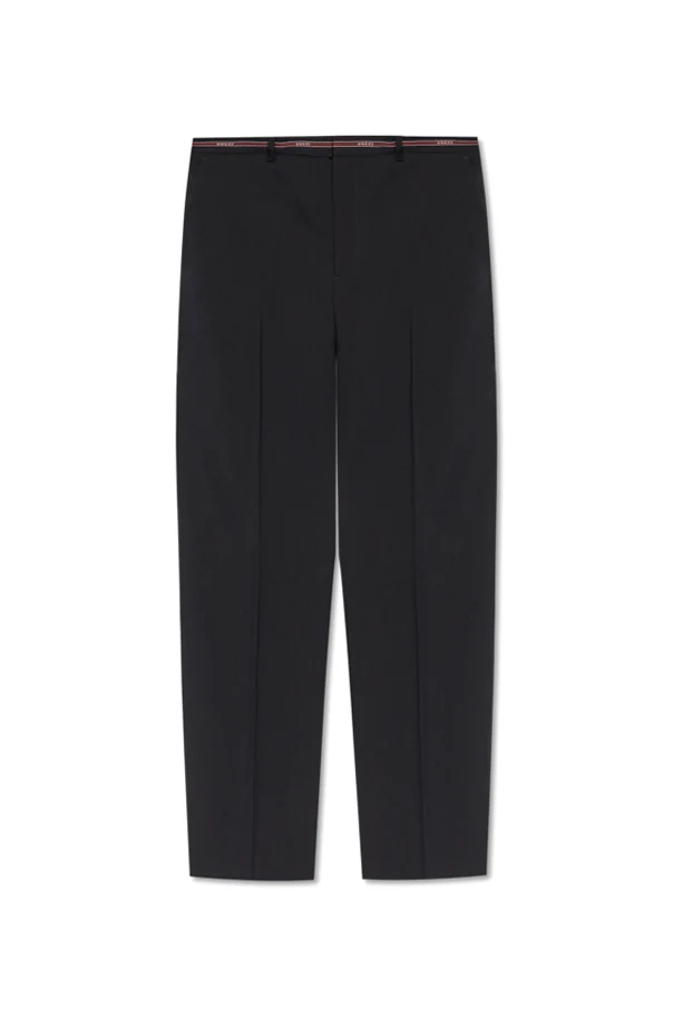 BLACK Wool trousers with crease