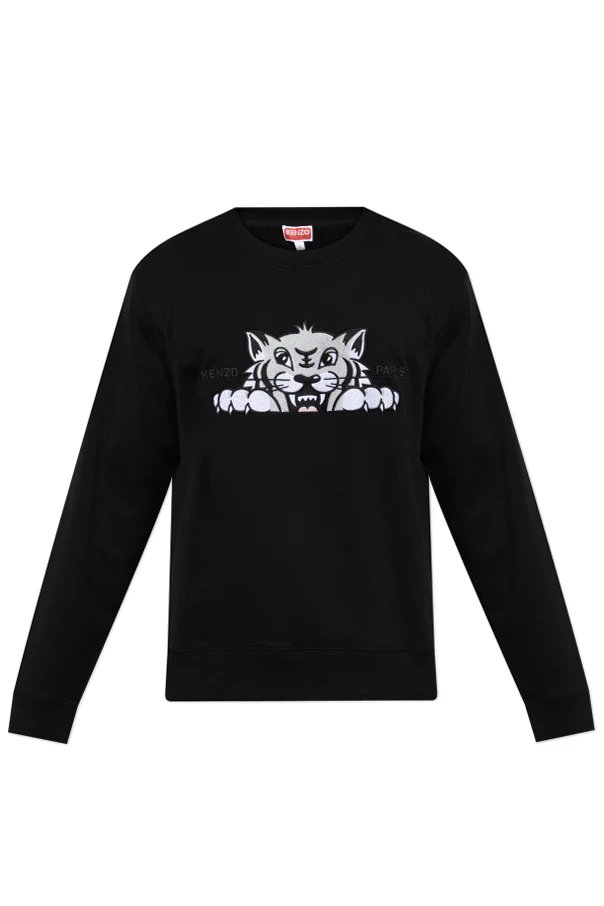 SCHWARZ Sweatshirt mit charakteristischem Tigerkopf