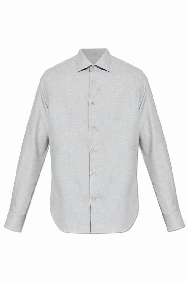 GRAU Hemd mit Kaschmirbesatz