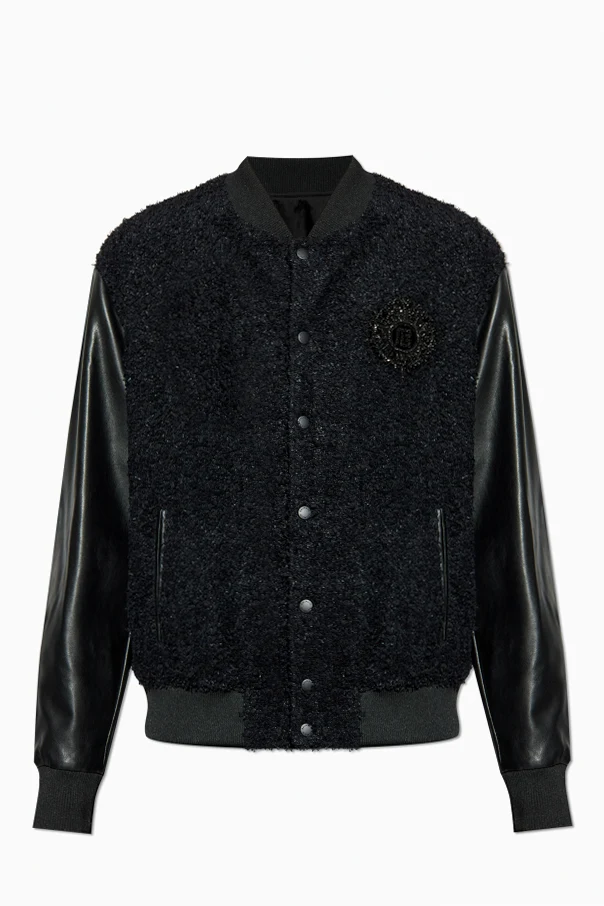 SCHWARZ Bomberjacke mit Applikation