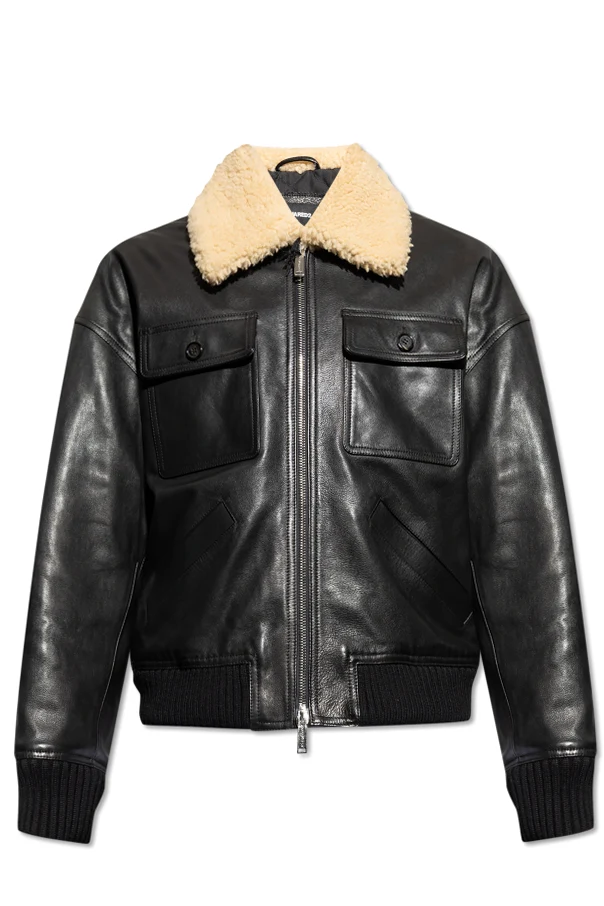 CZARNY Kurtka skórzana