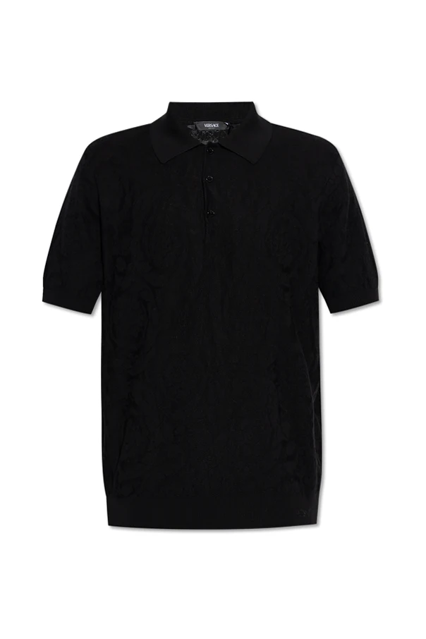 BLACK Polo with "Barocco" pattern