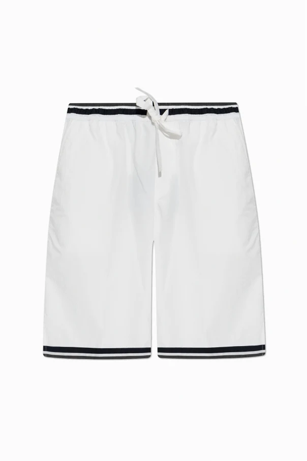 WHITE Cotton shorts with print