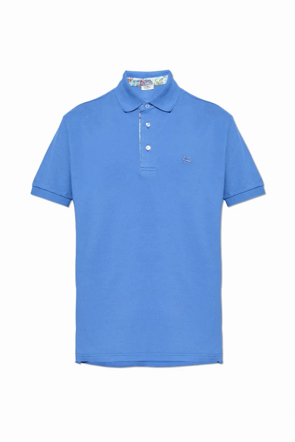 BLAU Poloshirt mit gesticktem Logo