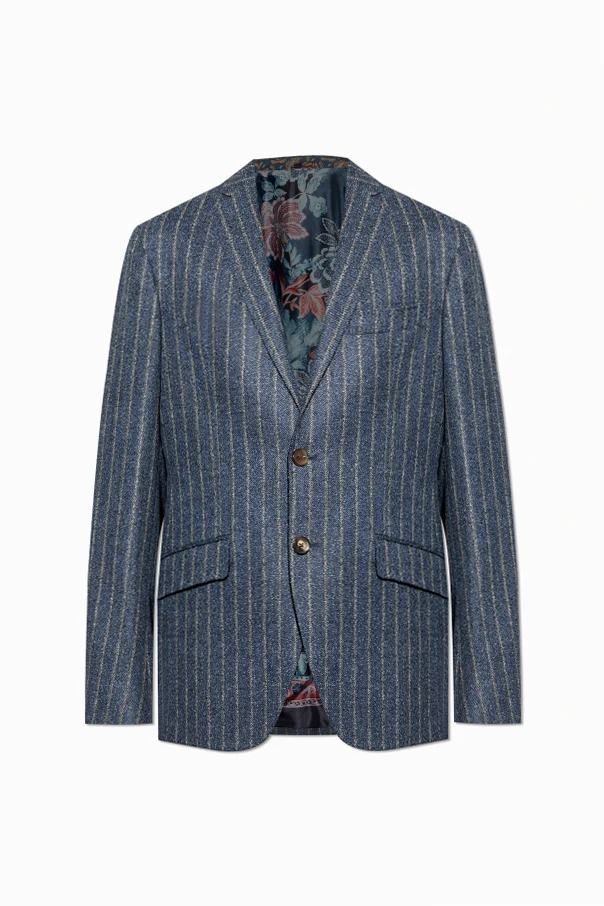 MARINEBLAU Blazer mit Nadelstreifenmuster