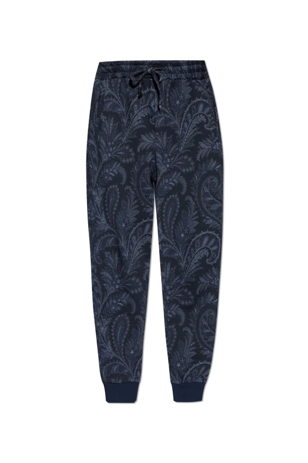 GRANATOWY Wzorzyste spodnie dresowe