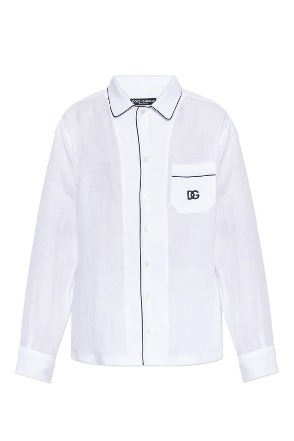 WHITE Linen shirt with pocket