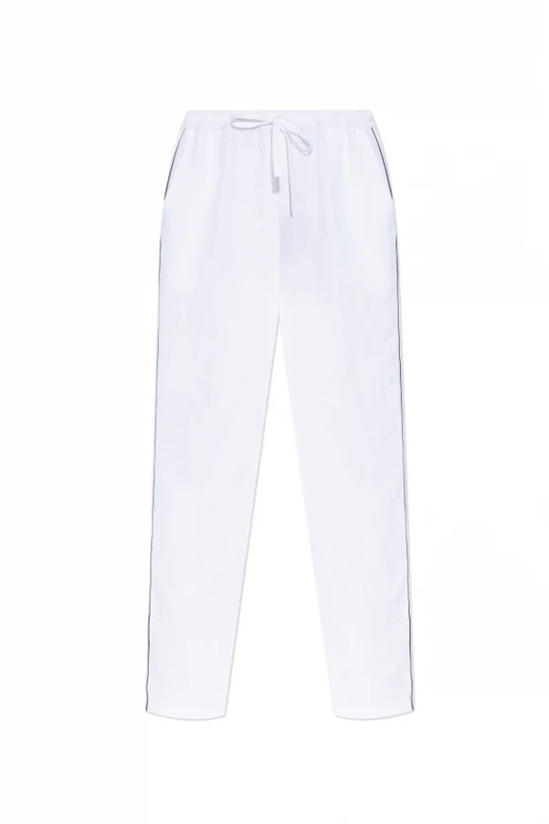 WHITE Loose-fit linen trousers