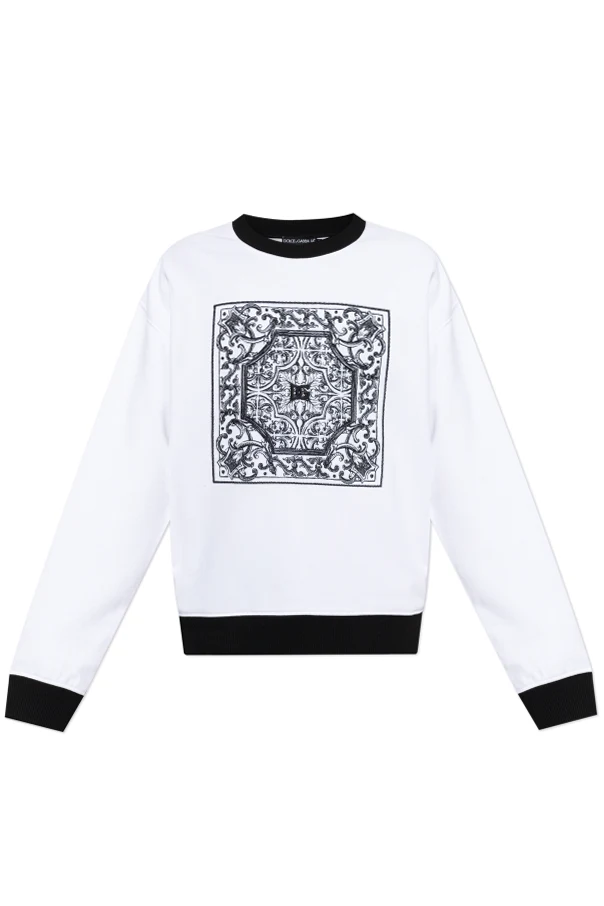 WEISS Sweatshirt mit gesticktem Muster „Majolica“