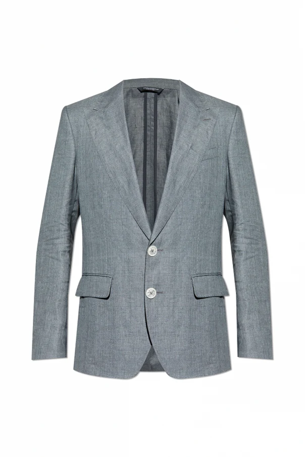 GRAU Leinenblazer mit geschlossenen Revers