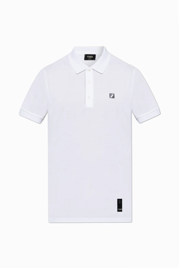 WEISS Polo mit Applikation in Form des Logos