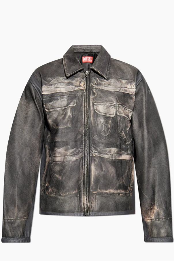 BRĄZOWY Skórzana kurtka `L-MAYER`