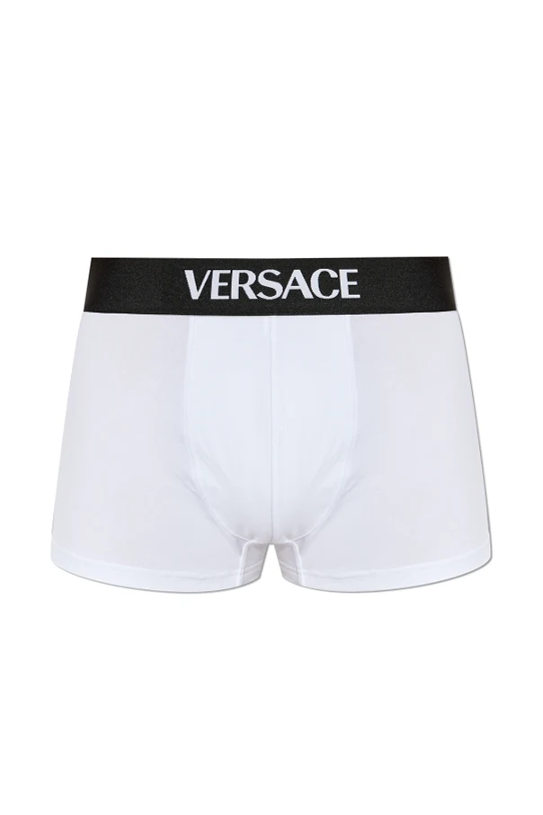 WHITE Cotton boxers with logo