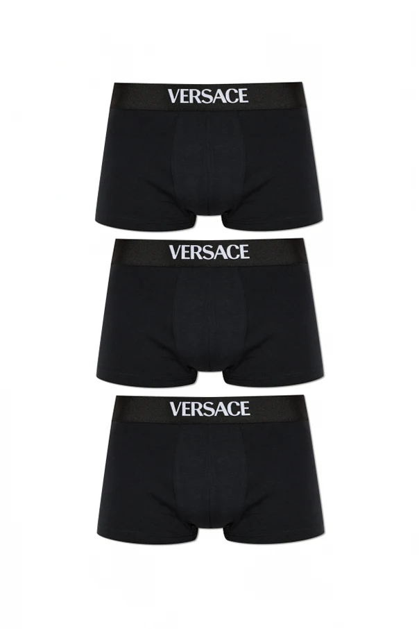 BLACK Three-pack of logo boxers